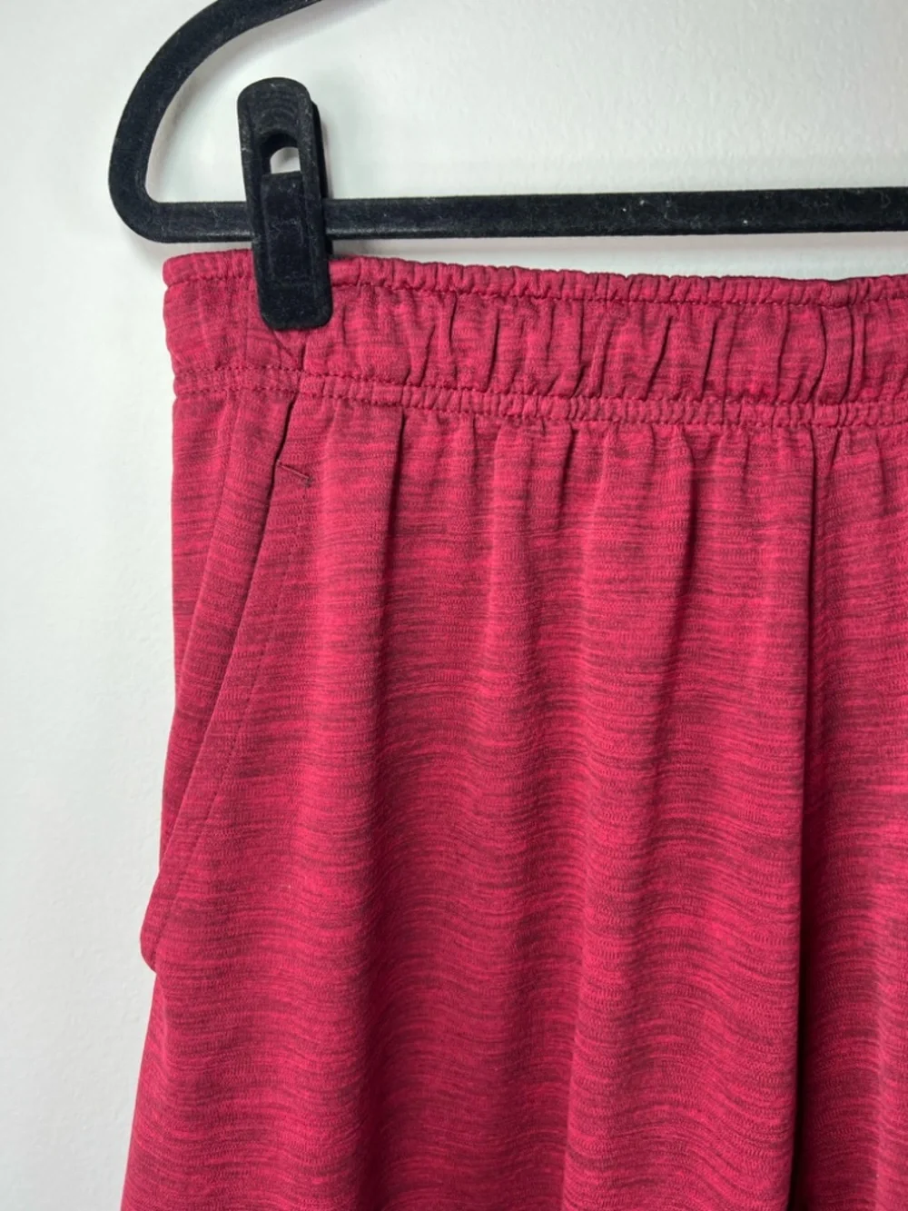 Nike Dri-Fit Athletic Shorts Heathered Red Pull On Pockets Stretch Athleisure XL